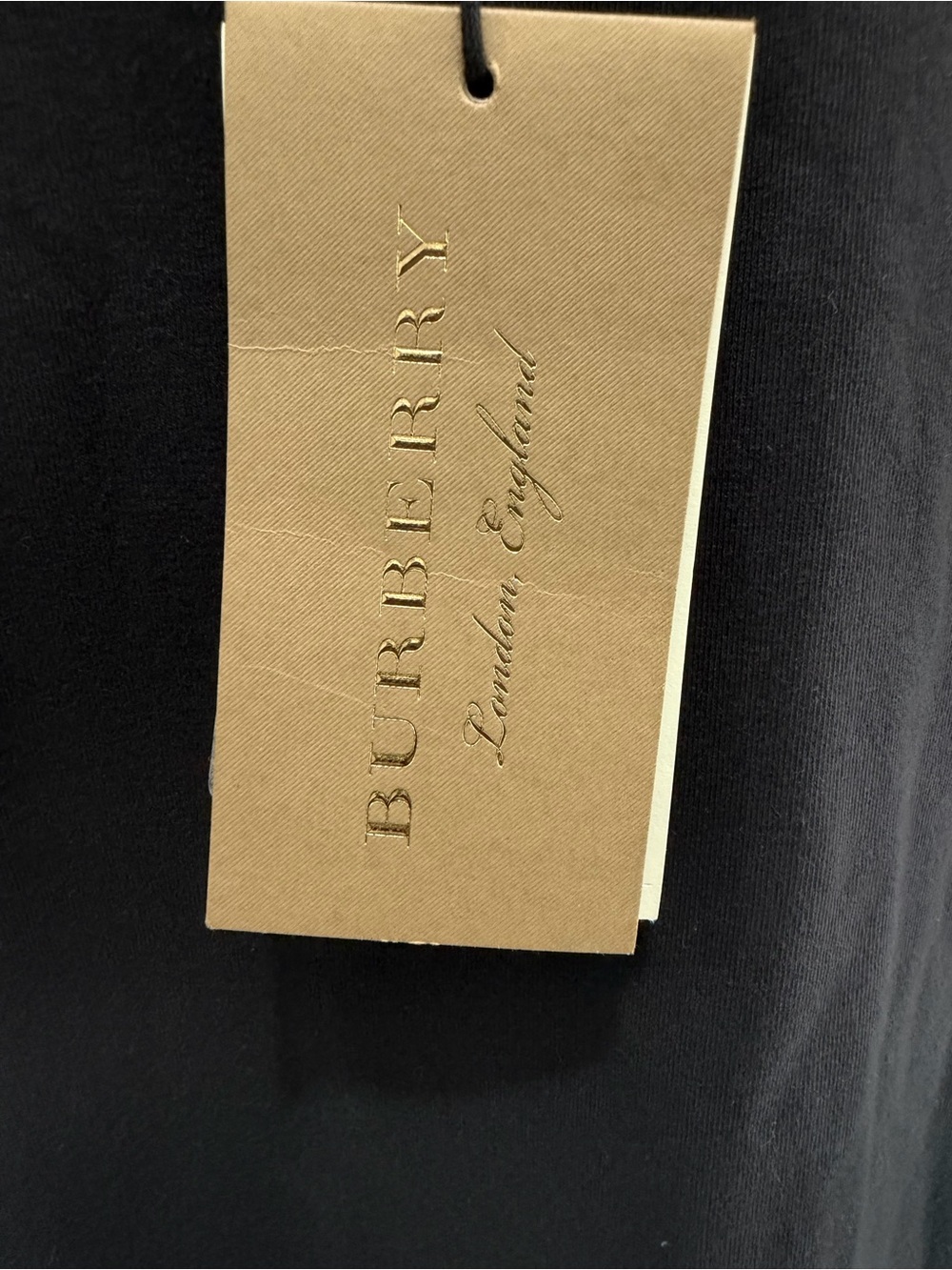 Burberry Black Tee with Signature Check Cuff - Picture 10 of 10